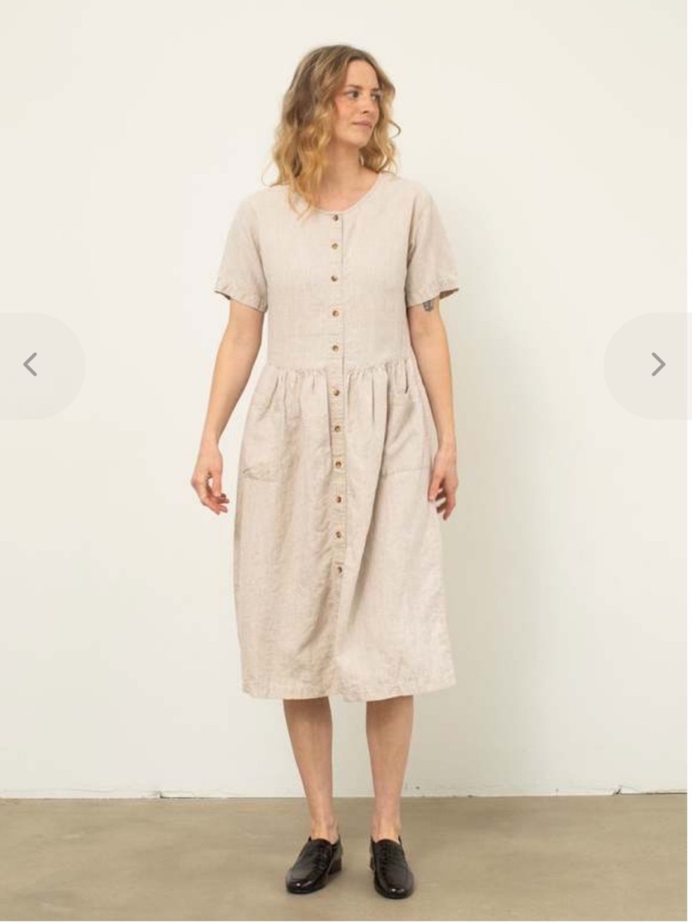 Eddie Bauer Dress M 100% Linen Flax